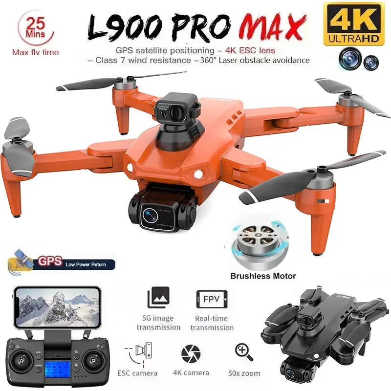 L900 Pro MAX GPS Drone 4K Prof - Drone Camera Lens avaliação e preço