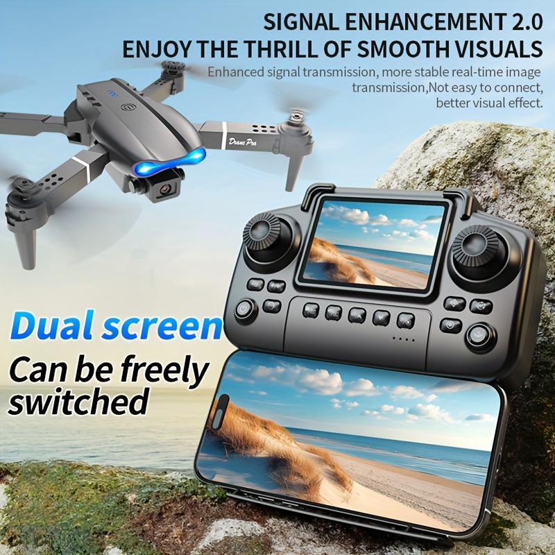Drone dobrável E99 PRO MAX com - Drone Camera Lens avaliação e preço