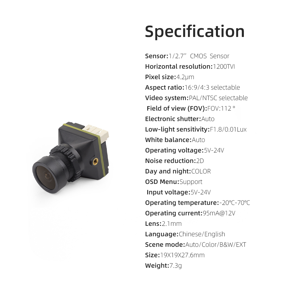 Câmera FPV HGLRC L1 1200TVL HD - Drone Camera Wide Angle avaliação e preço